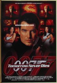 g484 TOMORROW NEVER DIES DS one-sheet movie poster '97 Brosnan as Bond
