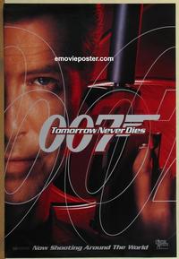 g485 TOMORROW NEVER DIES DS teaser one-sheet movie poster '97 Brosnan as Bond