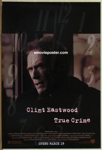 g493 TRUE CRIME DS advance one-sheet movie poster '99 Clint Eastwood