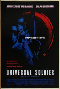 g501 UNIVERSAL SOLDIER one-sheet movie poster '92 Van Damme, Dolph Lundgren
