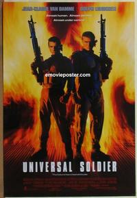 g502 UNIVERSAL SOLDIER DS one-sheet movie poster '92 Van Damme, Lundgren