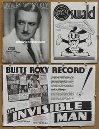f401 UNIVERSAL WEEKLY movie trade magazine 12-2-33 Invisible Man