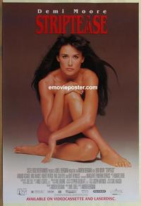 g458 STRIPTEASE video one-sheet movie poster '96 sexy stripper Demi Moore!