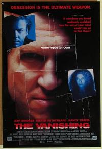 g504 VANISHING video one-sheet movie poster '93 Jeff Bridges, Sutherland