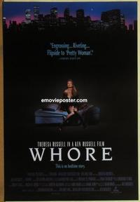 g518 WHORE DS one-sheet movie poster '91 Ken & Theresa Russell, sex!