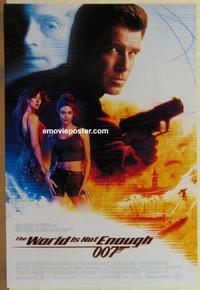 g525 WORLD IS NOT ENOUGH DS one-sheet movie poster '99 Brosnan as James Bond