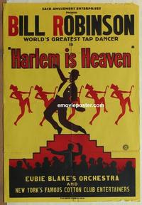 h038 HARLEM IS HEAVEN 1sh'32 Bill Robinson, cool image!