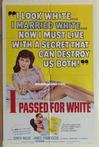 h042 I PASSED FOR WHITE 1sheet '60 I married white!