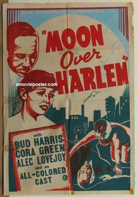 h055 MOON OVER HARLEM 1sh '39 Edgar Ulmer, black cast!