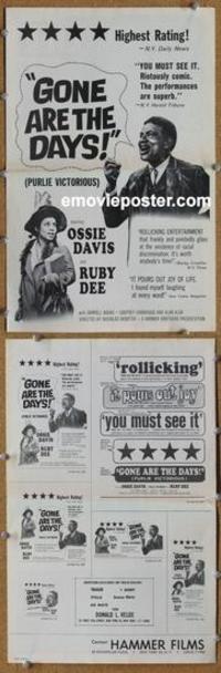 h385 GONE ARE THE DAYS pb '63 Ossie Davis, Ruby Dee