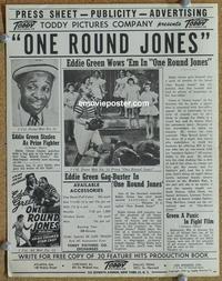 h376 ONE ROUND JONES press sheet R48 Eddie Green boxing!