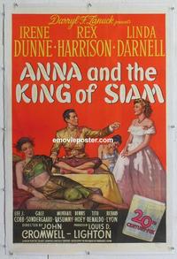 k259 ANNA & THE KING OF SIAM linen one-sheet movie poster '46 Dunne, Harrison