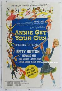 k260 ANNIE GET YOUR GUN linen one-sheet movie poster '50 Betty Hutton, Keel