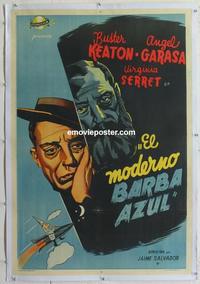 k213 BOOM IN THE MOON linen Argentinean movie poster '46 Keaton