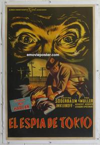 k214 FALL OF DR SORGE linen Argentinean movie poster '54 Soderbaum