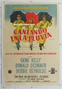 k225 SINGIN' IN THE RAIN linen Argentinean movie poster '52 Kelly