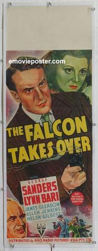 k065 FALCON TAKES OVER linen long Aust daybill movie poster '42 Sanders