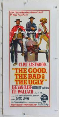 k068 GOOD, THE BAD & THE UGLY linen Aust daybill movie poster '68