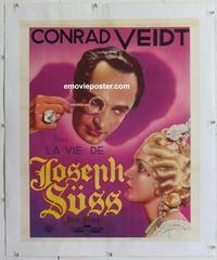 k085 JEW SUSS linen pre-war Belgian movie poster '34 Conrad Veidt