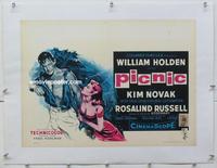 k088 PICNIC linen Belgian movie poster '56 William Holden, Kim Novak