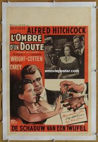 k090 SHADOW OF A DOUBT linen Belgian movie poster '43 Alfred Hitchcock