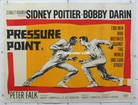 k058 PRESSURE POINT linen British quad movie poster '62 Poitier, Darin
