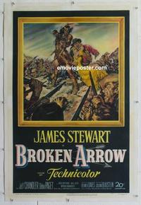 k279 BROKEN ARROW linen one-sheet movie poster '50 James Stewart
