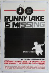 k282 BUNNY LAKE IS MISSING linen one-sheet movie poster '65 Saul Bass art!