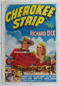 k288 CHEROKEE STRIP linen one-sheet movie poster '40 Richard Dix