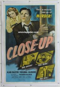 k292 CLOSE-UP linen one-sheet movie poster '48 Alan Baxter, film noir