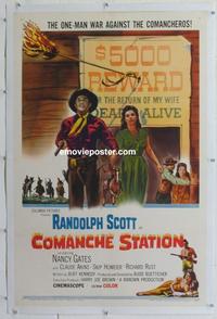 k294 COMANCHE STATION linen one-sheet movie poster '60 Randolph Scott