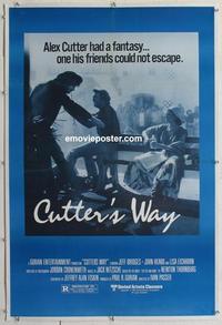 k299 CUTTER & BONE linen one-sheet movie poster '81 Jeff Bridges, John Heard