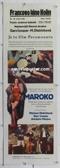 k137 MOROCCO linen Czech movie poster '38 Gary Cooper, Dietrich