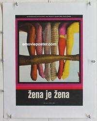 k141 WOMAN IS A WOMAN linen Czech movie poster '68 Jean-Luc Godard
