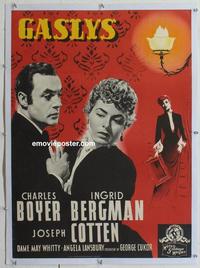 k131 GASLIGHT linen Danish movie poster '44 Bergman, Cotten, Boyer