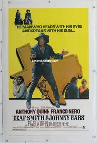 k301 DEAF SMITH & JOHNNY EARS linen one-sheet movie poster '73 Anthony Quinn