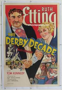 k303 DERBY DECADE linen one-sheet movie poster '34 Ruth Etting, Kennedy