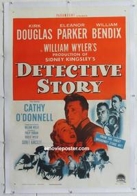 k304 DETECTIVE STORY linen one-sheet movie poster '51 Kirk Douglas, Parker