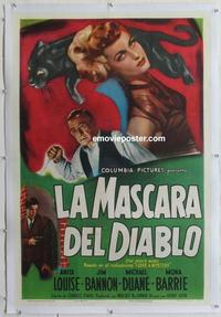 k305 DEVIL'S MASK linen Spanish/US one-sheet movie poster '46 Anita Louise