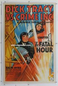 k306 DICK TRACY VS CRIME INC linen Chap 1 one-sheet movie poster '41 serial
