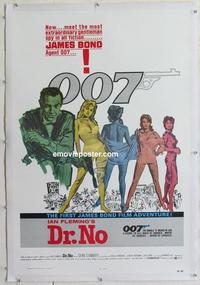 k309 DR NO linen one-sheet movie poster R80 Sean Connery IS James Bond!