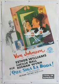 k312 EASY TO WED linen Spanish/US one-sheet movie poster '46 Kapralik art!