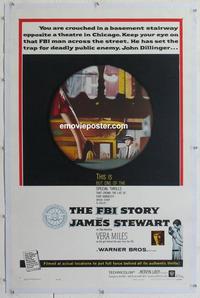 k317 FBI STORY linen one-sheet movie poster '59 Jimmy Stewart, Vera Miles