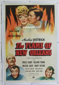 k318 FLAME OF NEW ORLEANS linen one-sheet movie poster '41 Marlene Dietrich