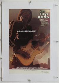 k231 JIMI PLAYS BERKELEY linen special  movie poster '73 Hendrix