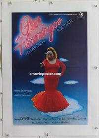 k002 PINK FLAMINGOS linen French 14x22 movie poster '72 John Waters