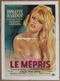 k007 LE MEPRIS linen French movie poster '63 sexy Brigitte Bardot!