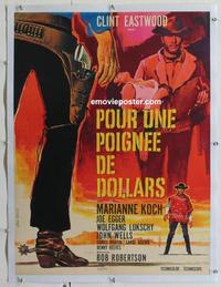 k005 FISTFUL OF DOLLARS linen French movie poster '67 Eastwood