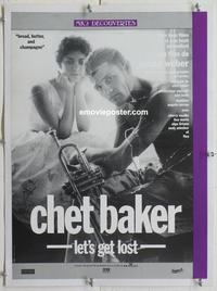 k003 LET'S GET LOST linen French 15x20 movie poster '88 Chet Baker