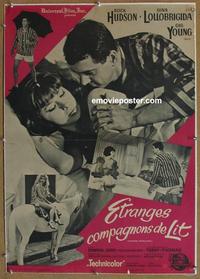 k015 STRANGE BEDFELLOWS linen French movie poster '65 Lollobrigida